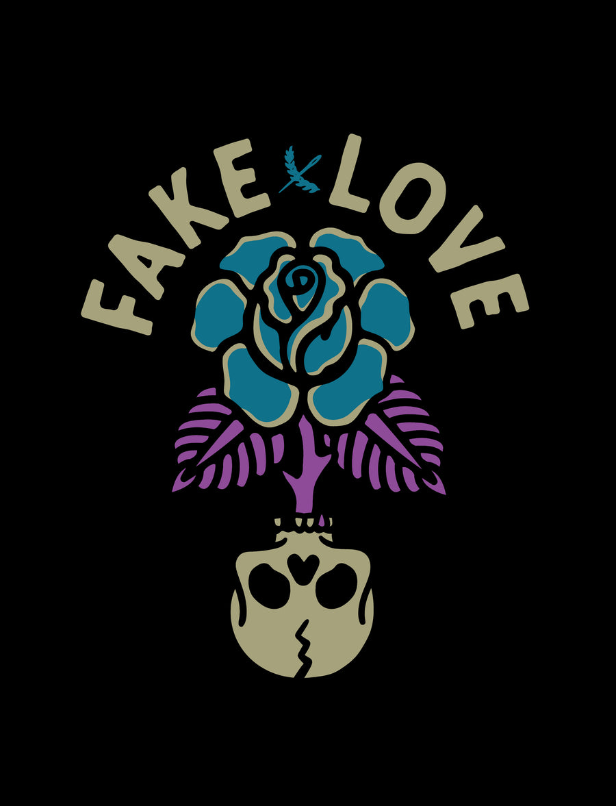 Fake Love Poster - Black / Purple