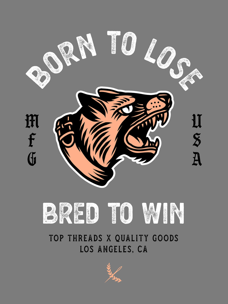 Bred To Win Poster - Grey/Salmon