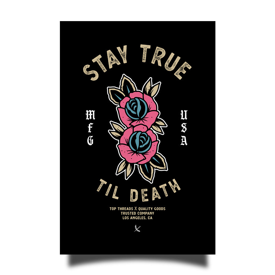 Stay True Sticker - Black / Tan