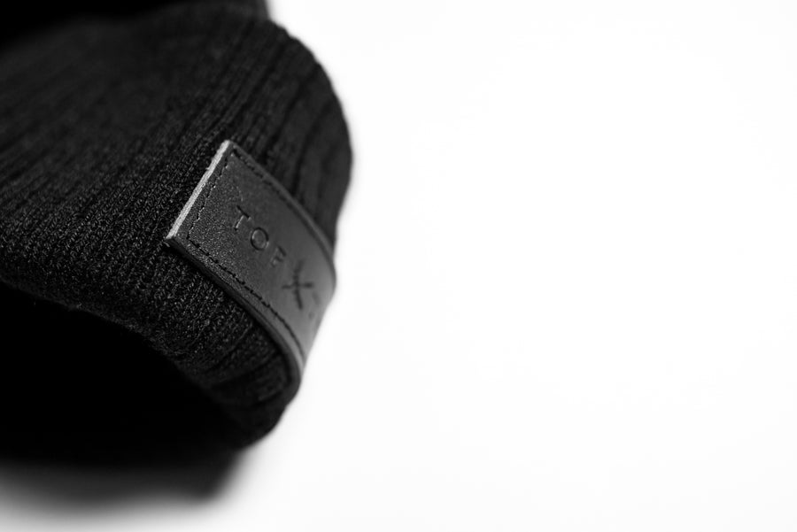 Melrose Rib Knit Beanie - Black