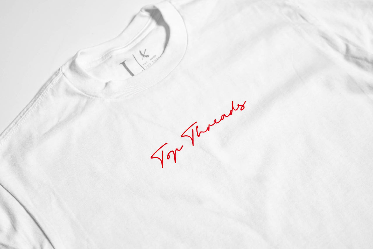 Signature Tee - White / Red