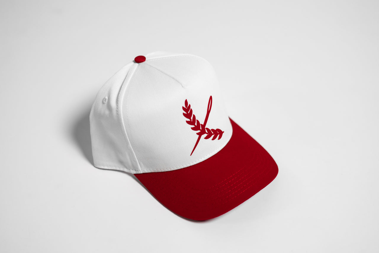 Classic Imperial 5 Panel Cap - White / Red