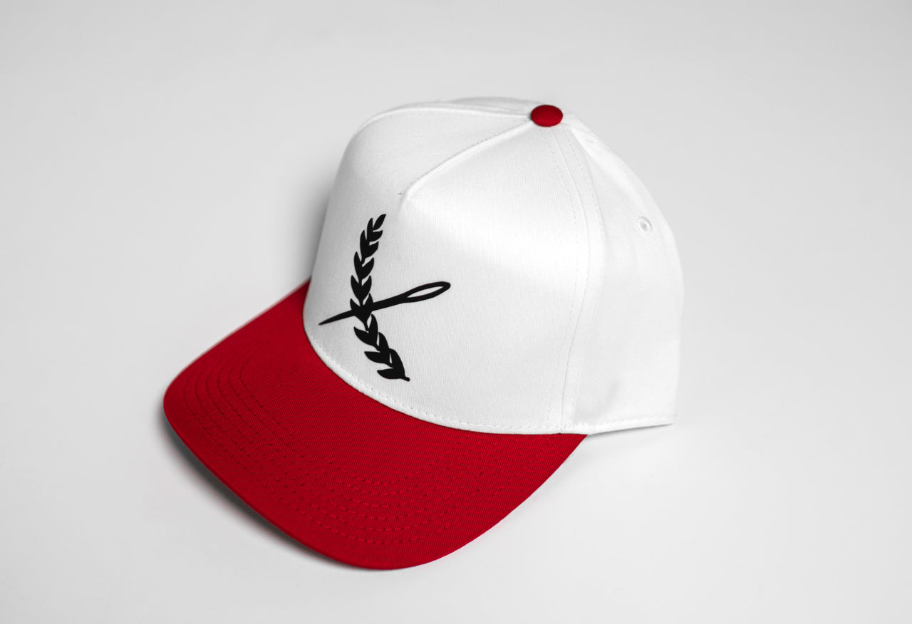 Classic Imperial 5 Panel Cap - White / Red / Black