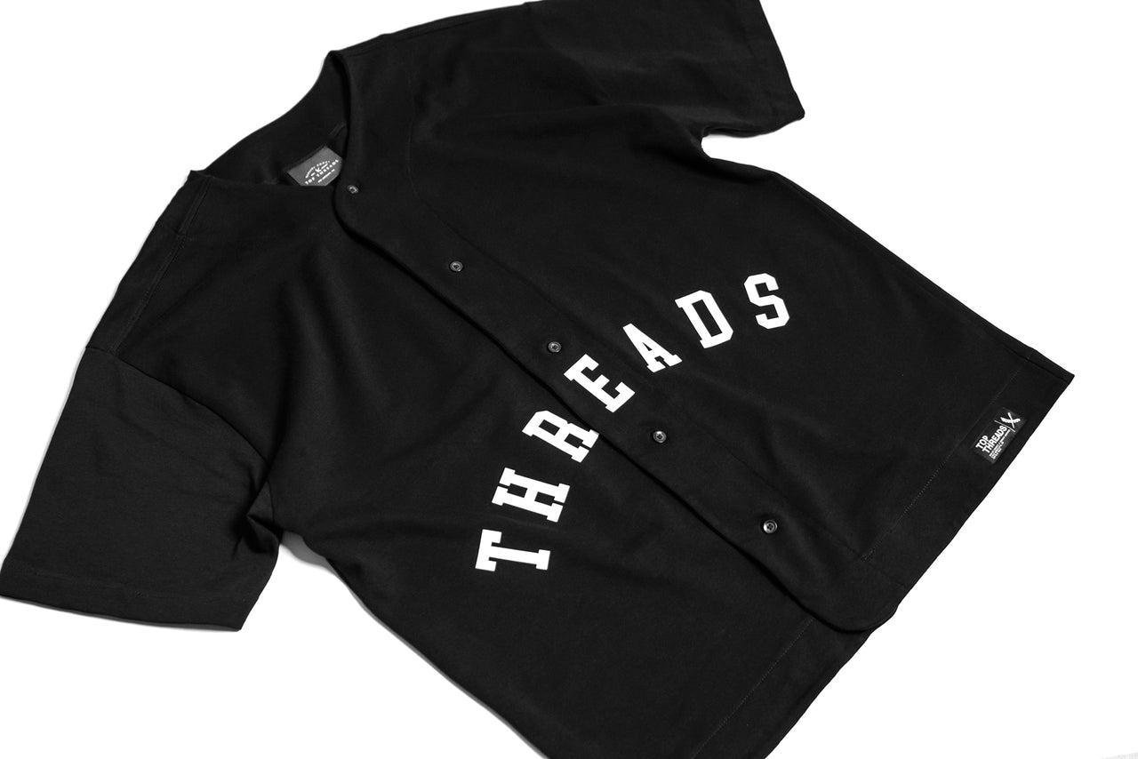 Premium Heavy Cotton Baseball Jersey - Black