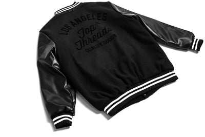 Varsity Letterman Bomber - Black