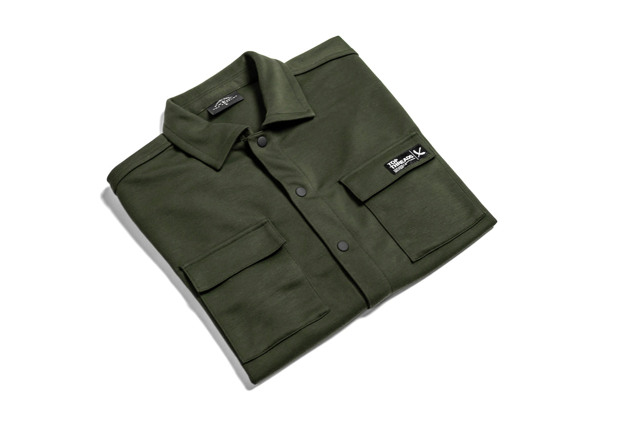 Double Knit Button Up - Olive