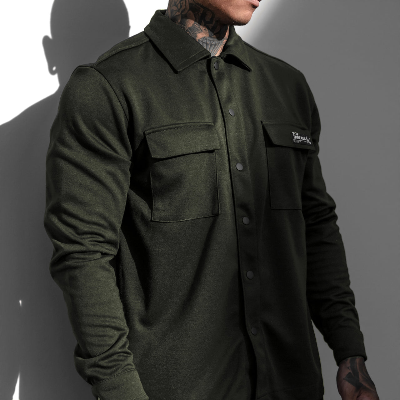 Double Knit Button Up - Olive