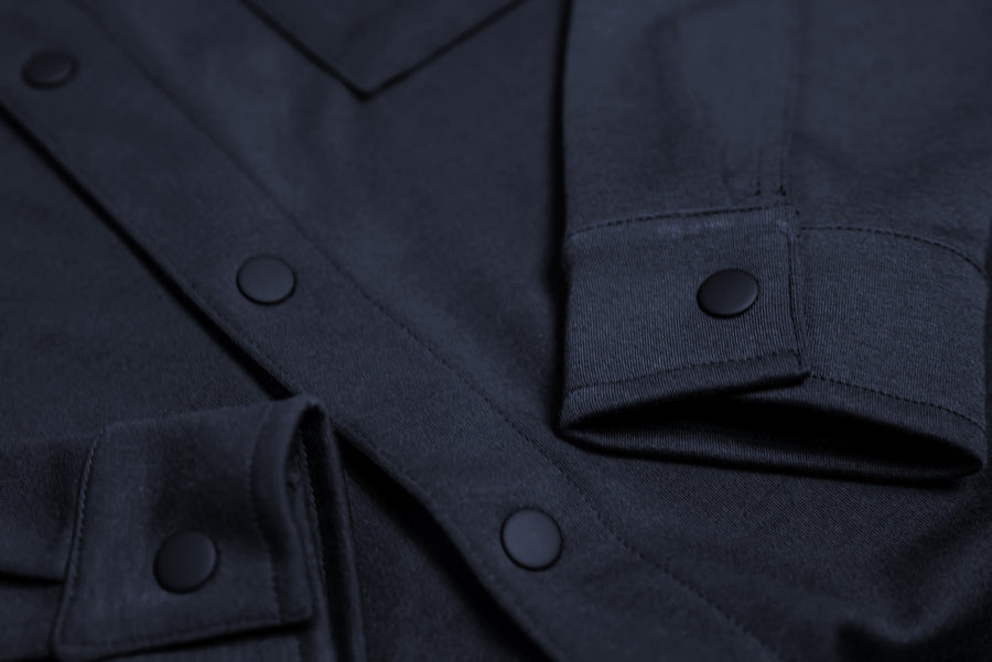 Double Knit Button Up - Navy