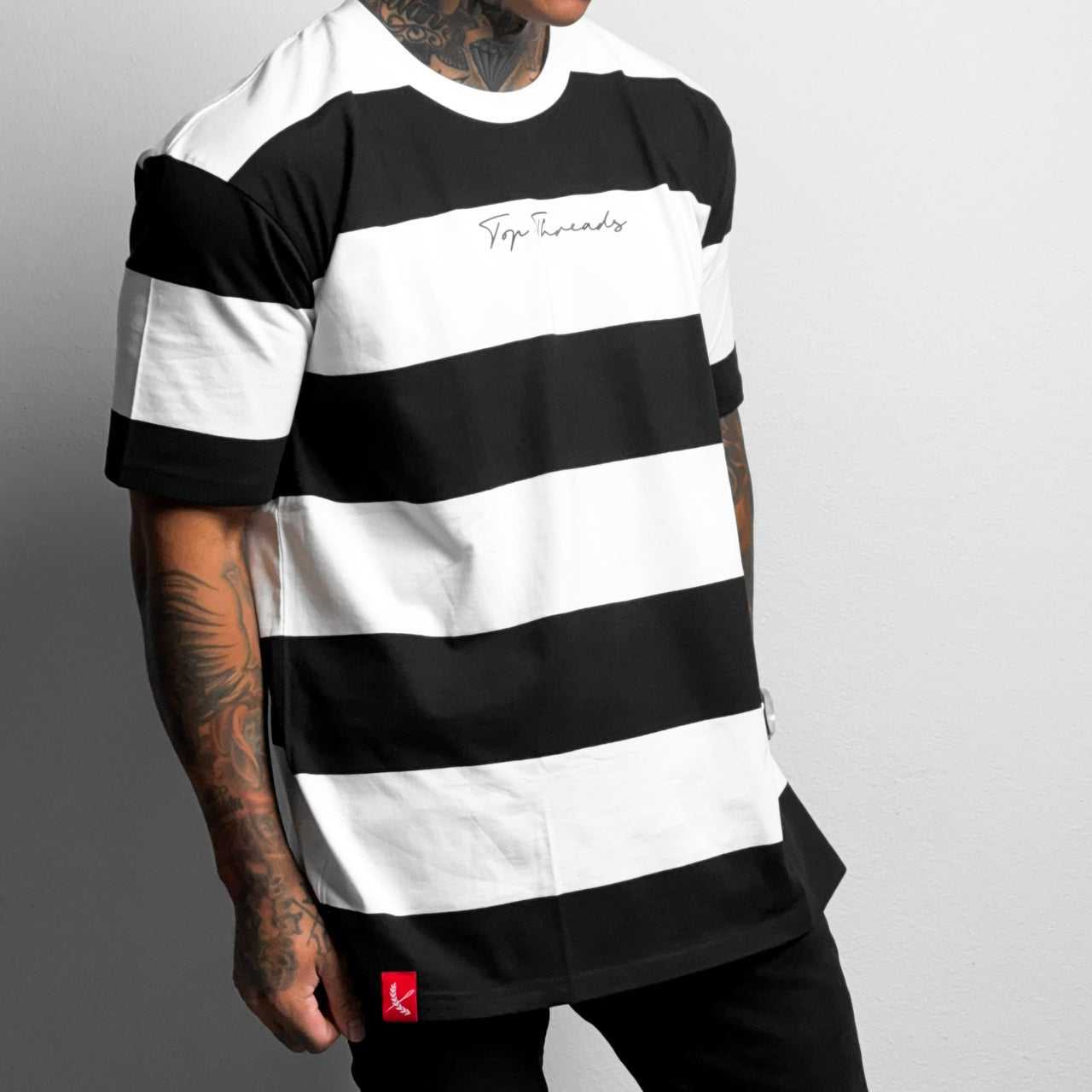 Top Threads Signature Stripe Tee - Black/White