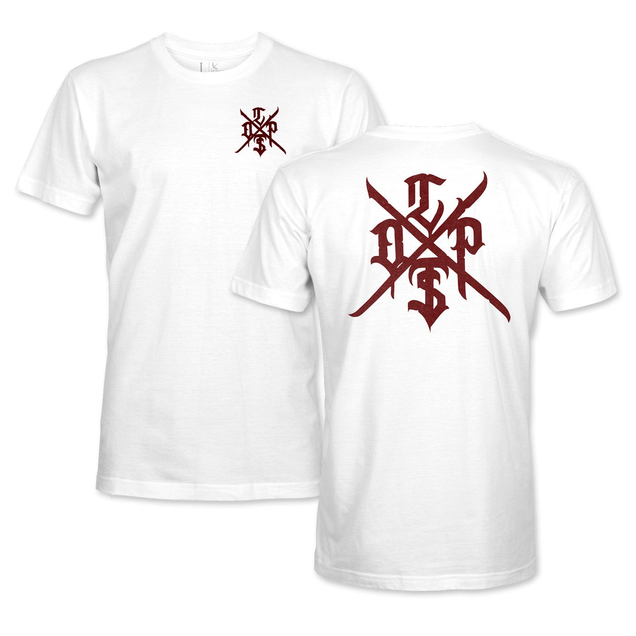 Hieroglyphic Tee - White / Burgundy