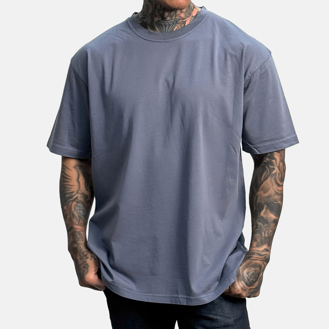 Heritage-Washed Tee - Denim