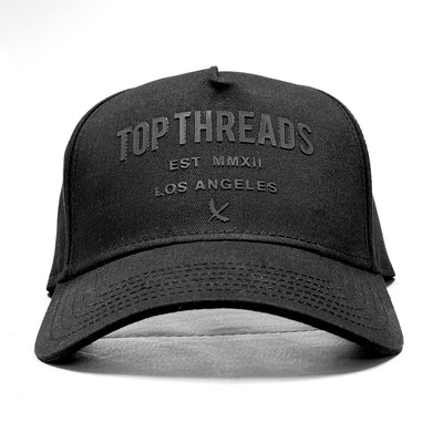 Rep 5 Panel Snapback - Black / Black