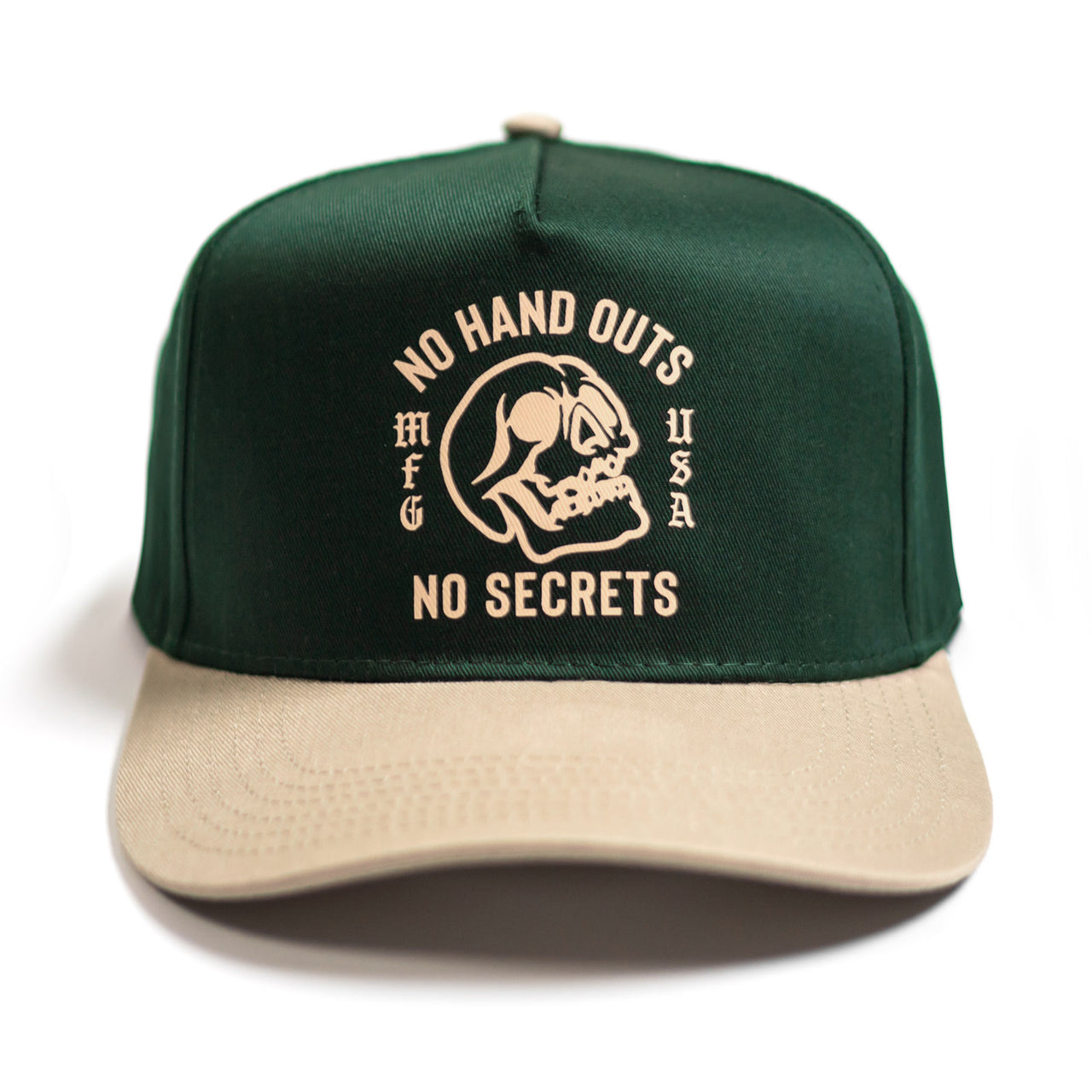 No Handouts Cap - Forest Green / Beige