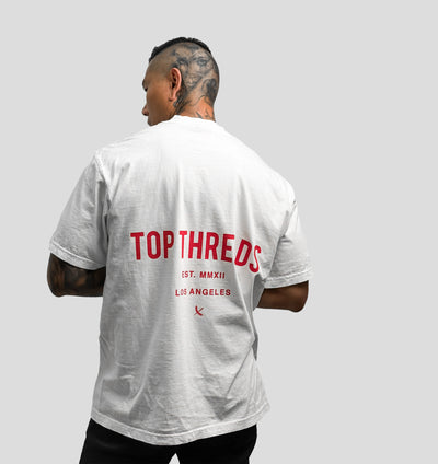 Rep Tee - White / Red