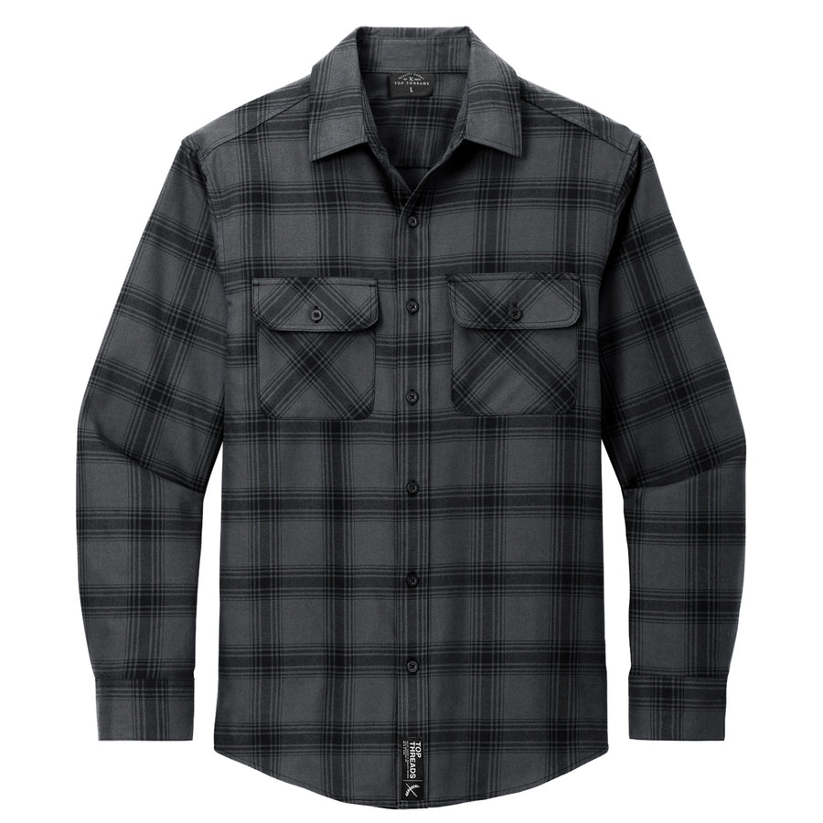 THROTTLE THREADS Parts Long-Sleeve Flannel Shirt - Blue/Black