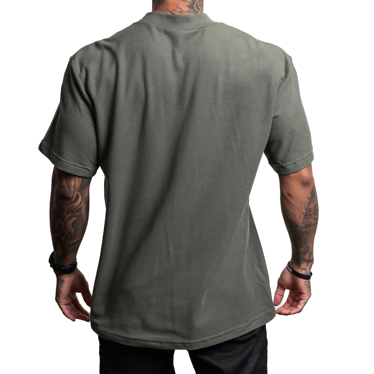 Textured Mockneck Tee - Olive