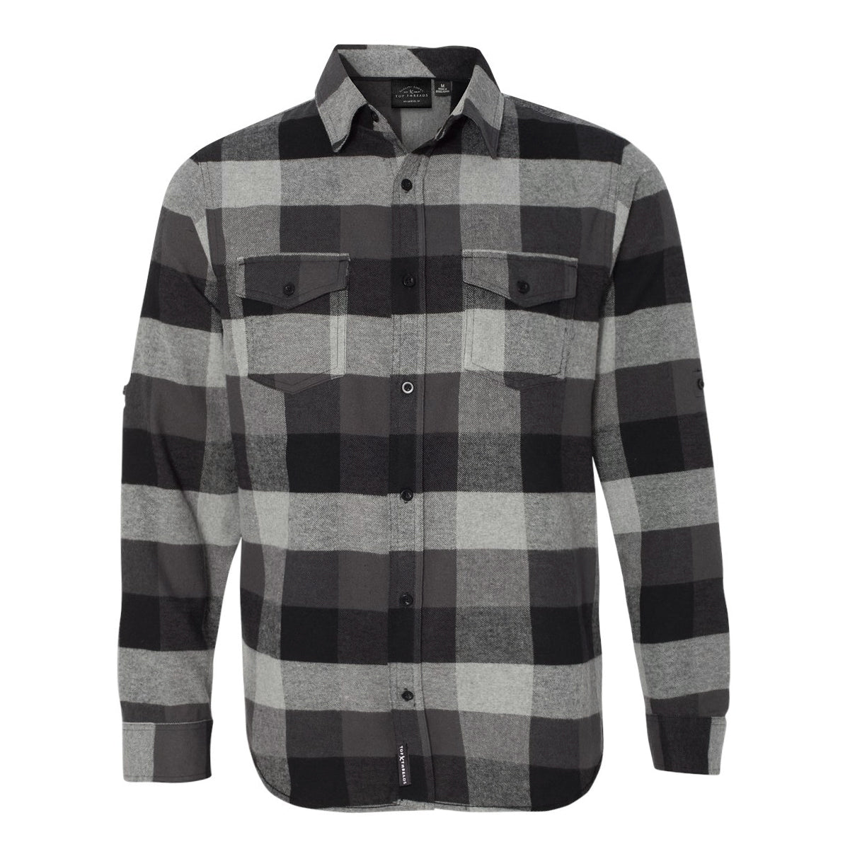 Cuffed Flannel - Black / Grey