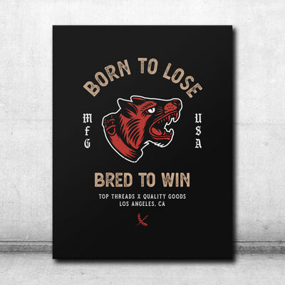 Bred To Win Canvas - Black/Red