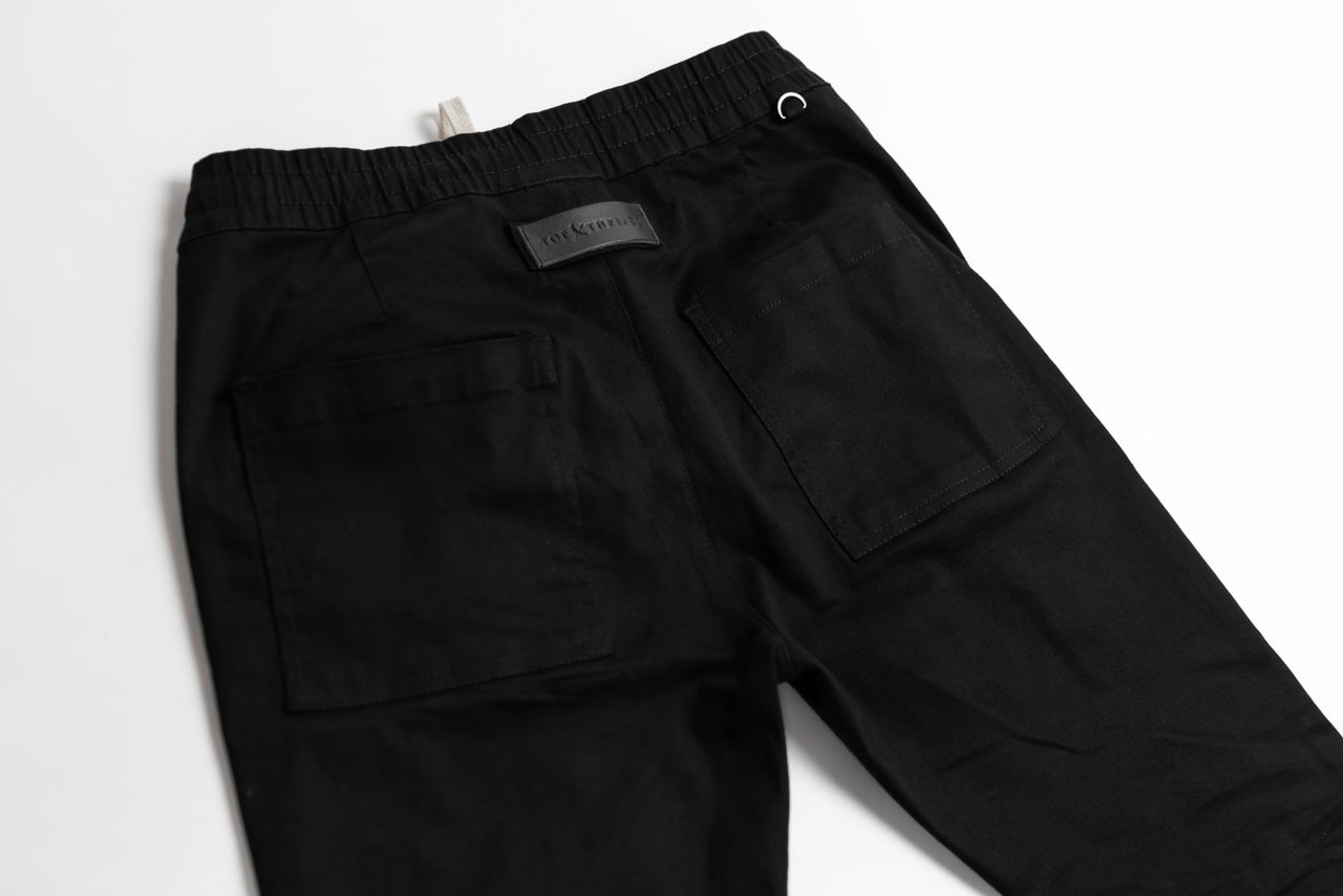 Premium Zip Closure Joggers - Black