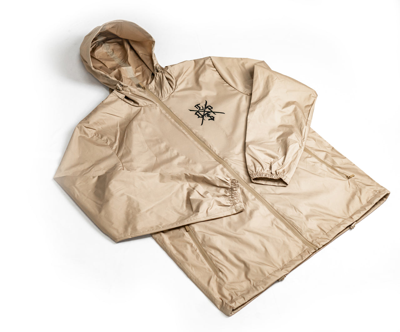 Hieroglyphic Full Zip Windbreaker - Tan