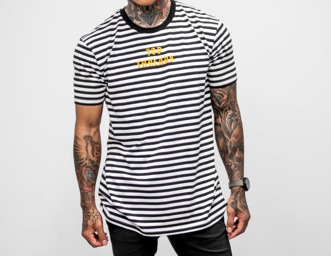 Hooligan Stripe Tee - Black / White