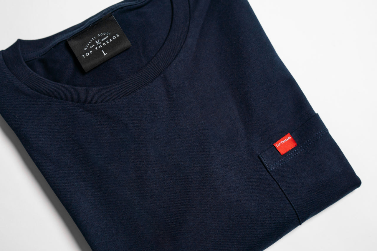 Pocket Tee V2 - Navy/Red