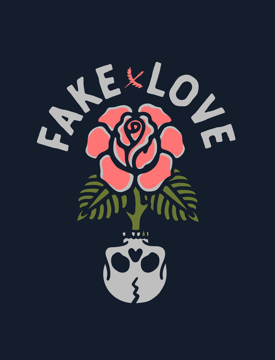 Fake Love Poster - Dark Navy