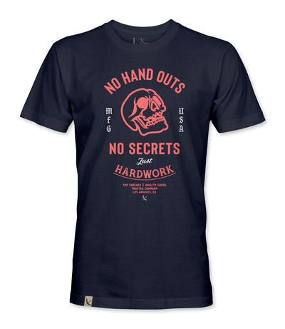 No Hand Outs Tee - Navy (NEW FIT)