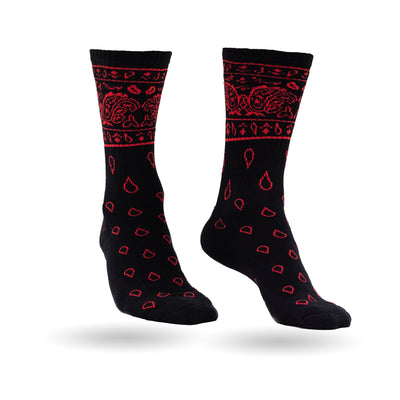 Paisley Socks - Black/Red