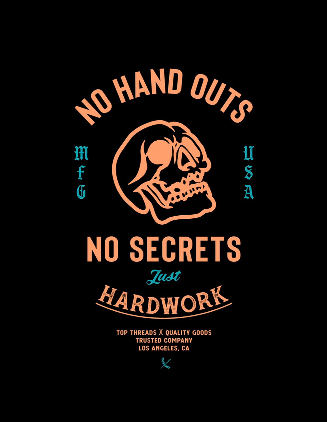 No Handouts Poster - Orange/Teal