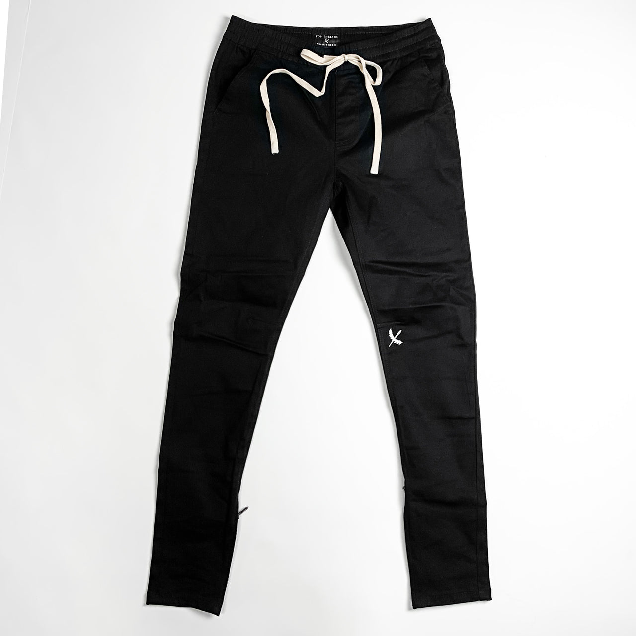Premium Zip Closure Joggers - Black