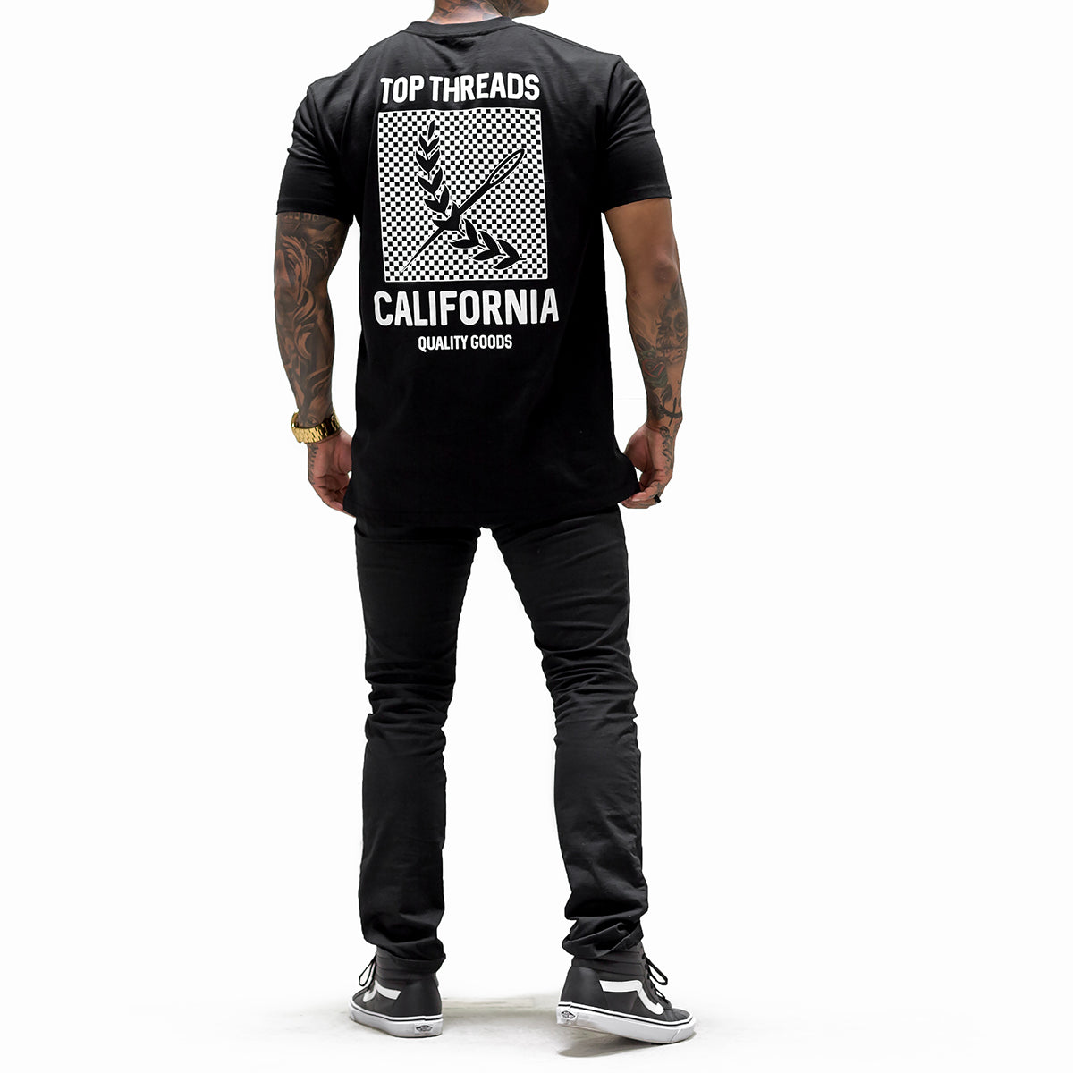 Check Tee - Black/White