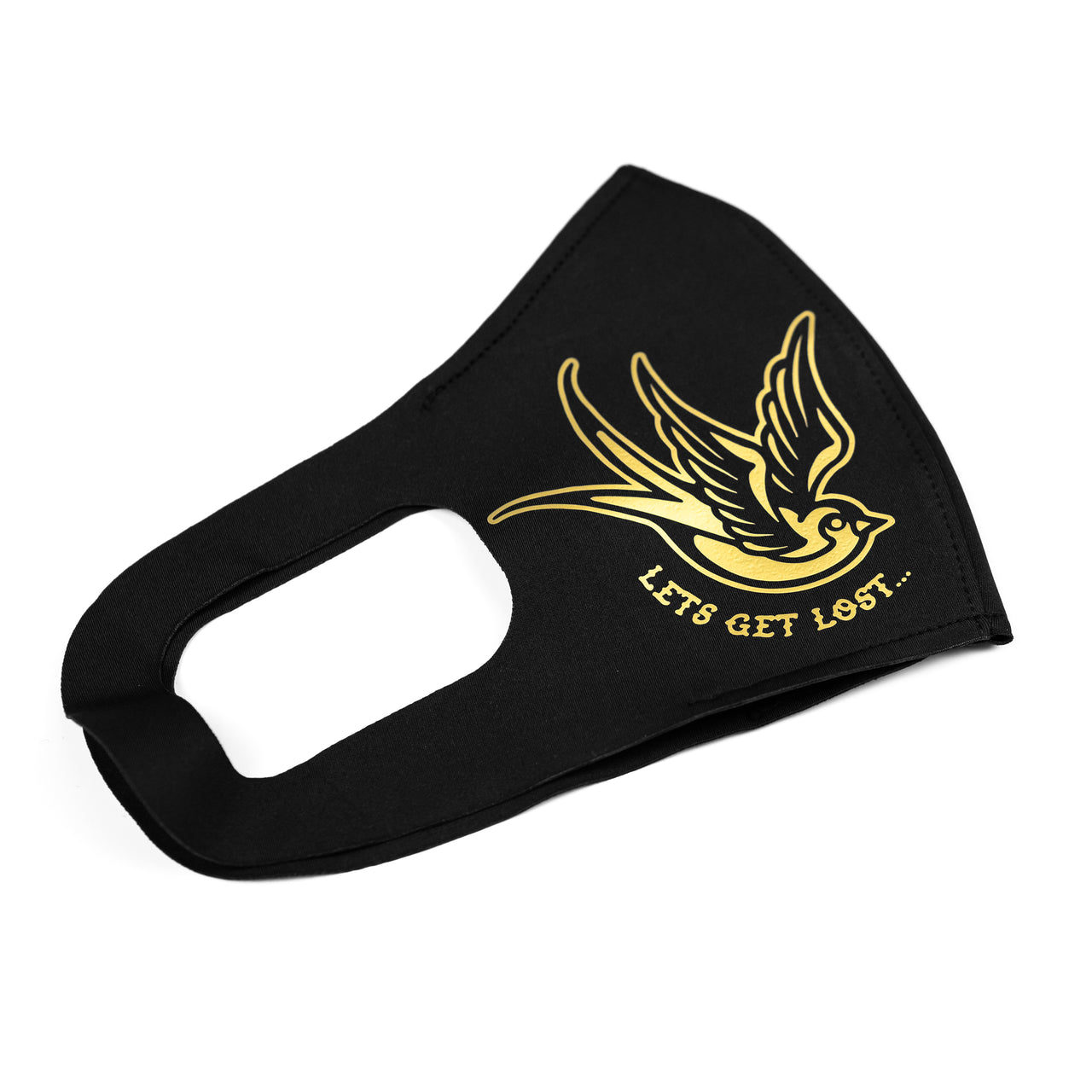 Lets Get Lost Face Mask - Black Gold