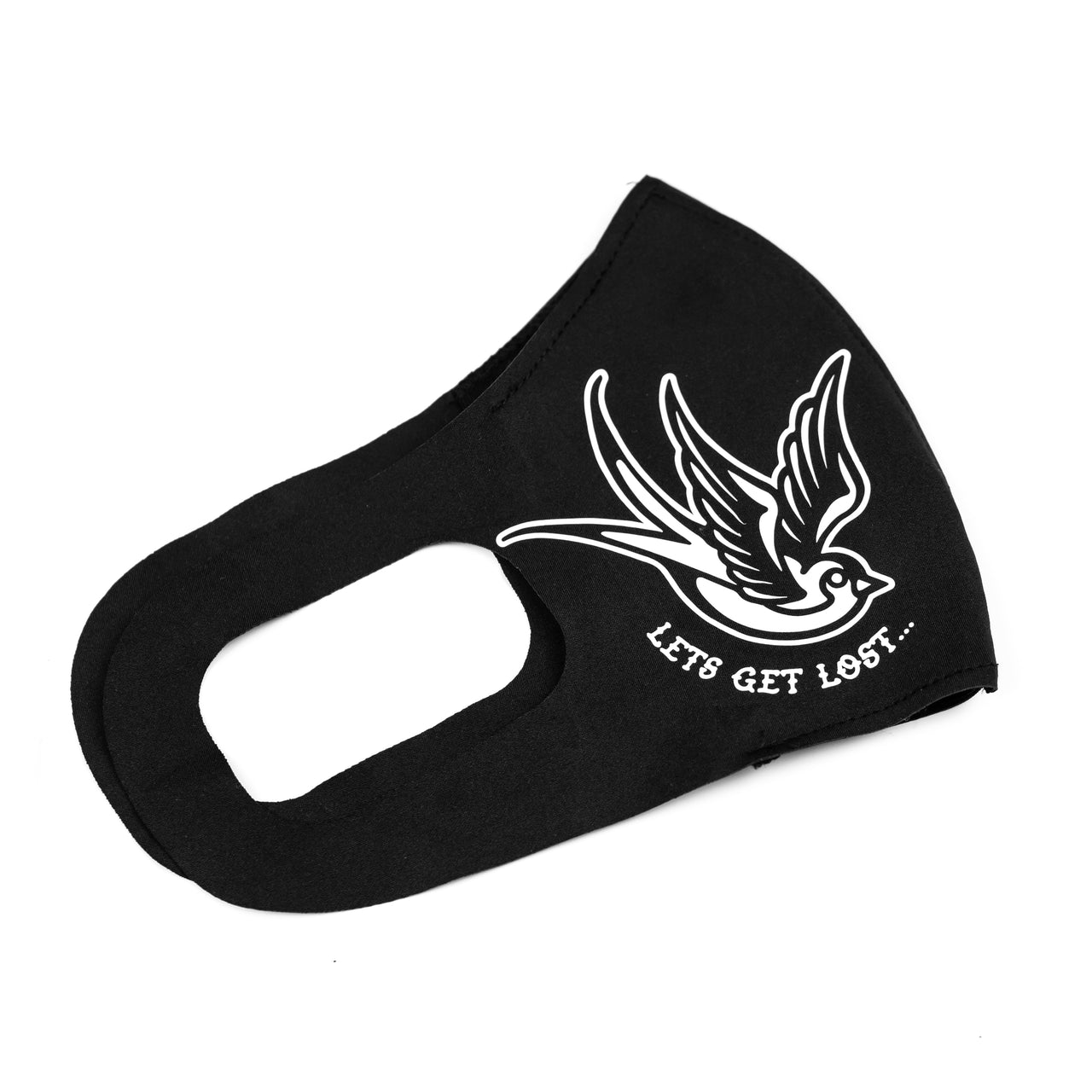 Lets Get Lost Face Mask - Black White