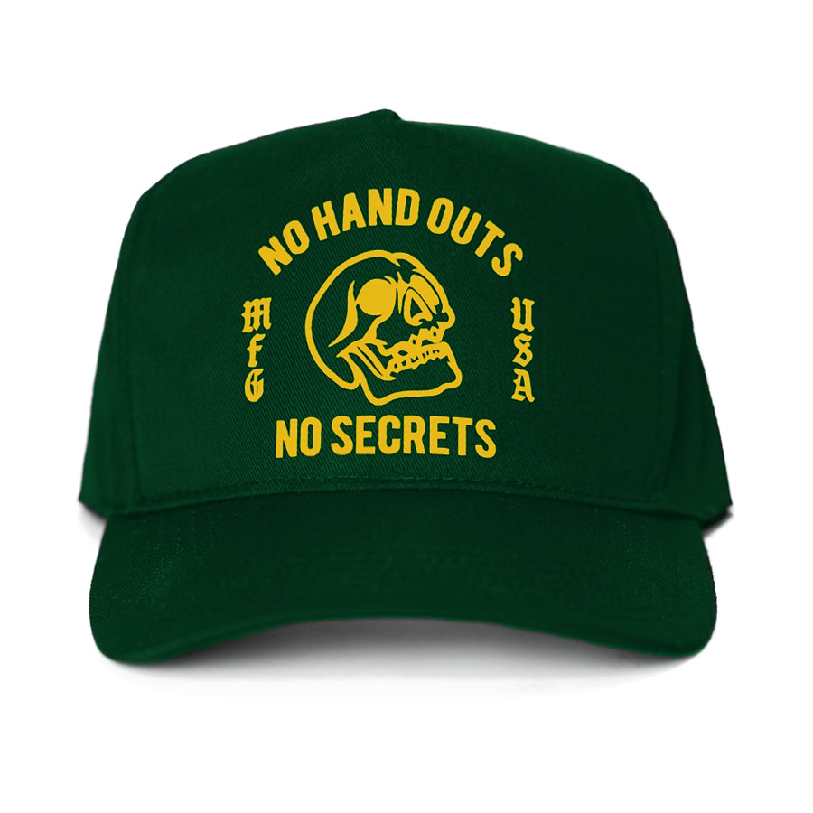 No Hand Outs Cap - Green/Yellow