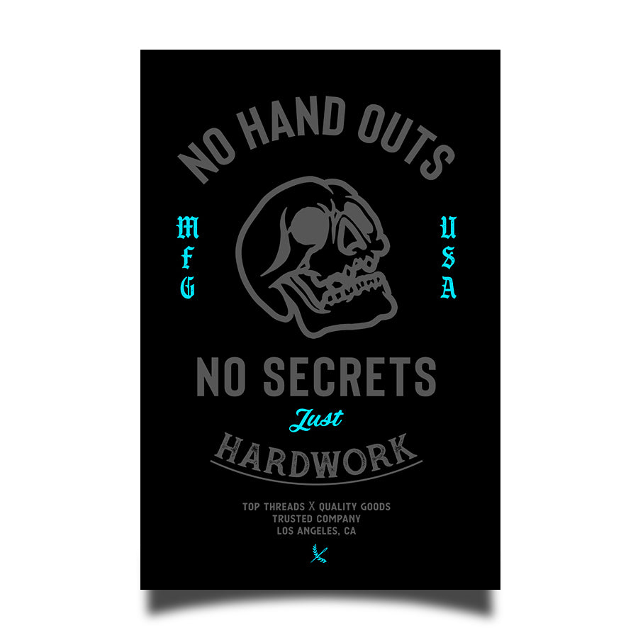 No Hand Outs Sticker - Black/Grey