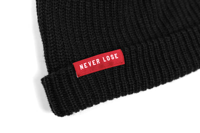 NEVER LOSE Knit Beanie- Black