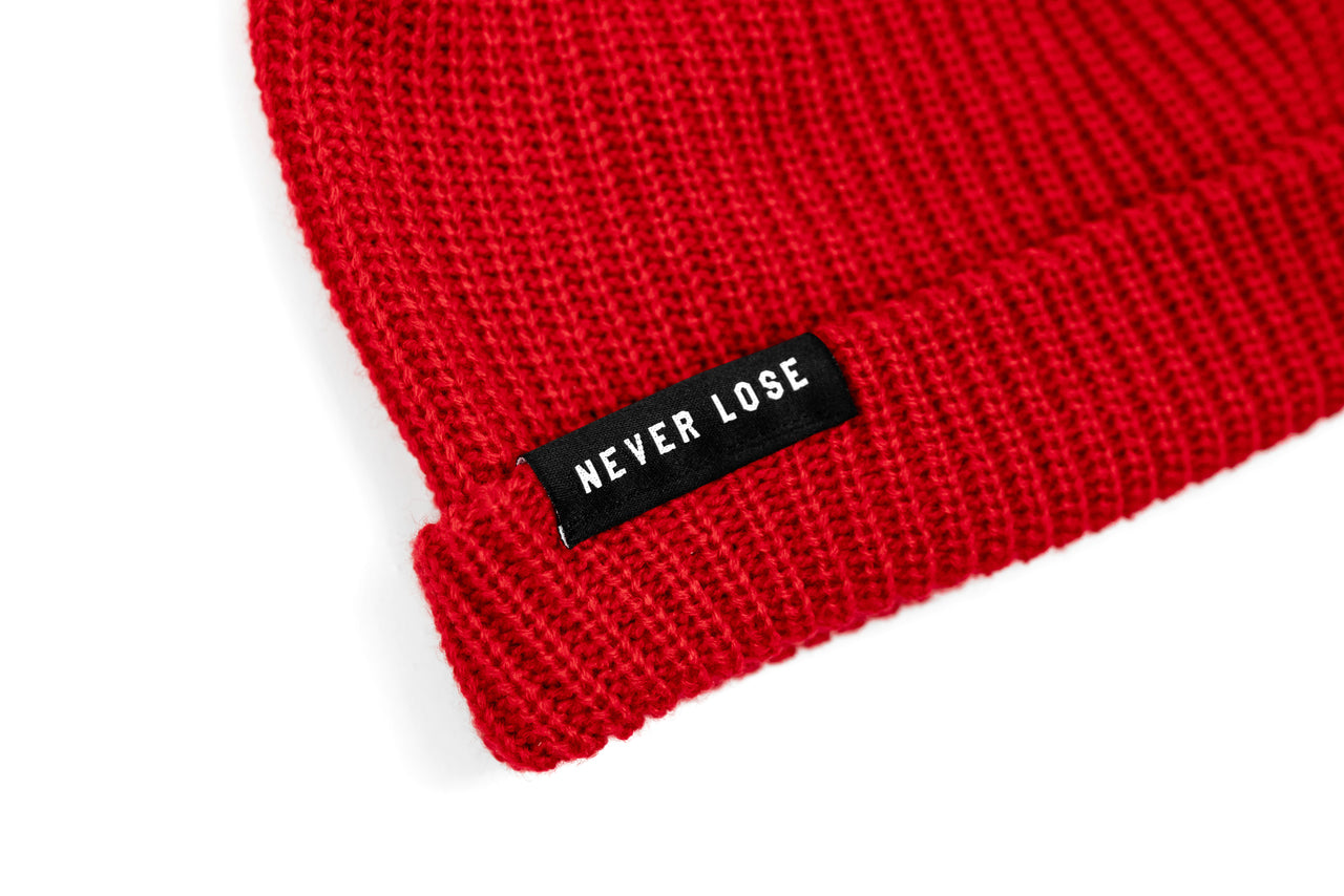 NEVER LOSE Knit Beanie- Red