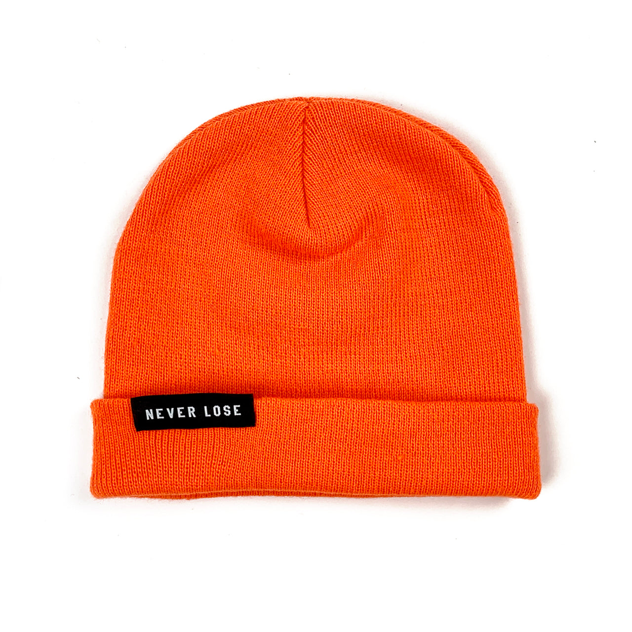 Never Lose Skullcap Fold Beanie - NEON ORANGE