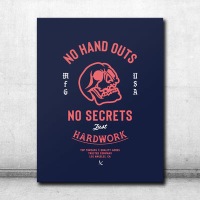 No Handouts Canvas - Navy