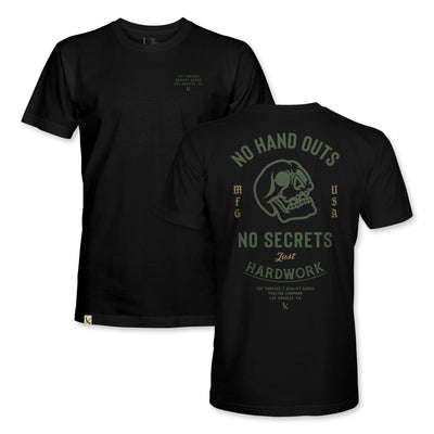 NO HAND OUTS TEE - BLACK/ARMY