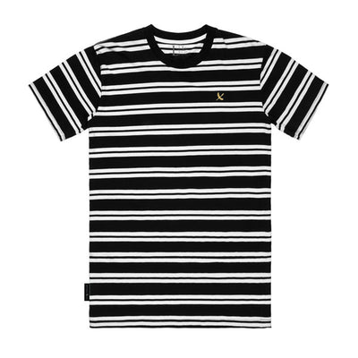 IMPERIAL PIRATE TEE - BLACK/WHITE STRIPE (GOLD IMPERIAL)