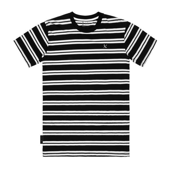 IMPERIAL PIRATE TEES - BLACK/WHITE STRIPE (WHITE IMPERIAL)