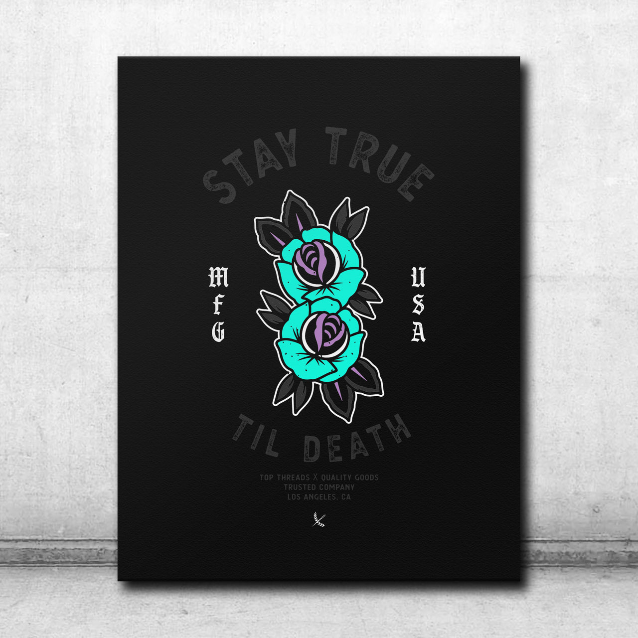 Stay True Canvas - Black / Teal