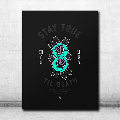 Stay True Canvas - Black / Teal