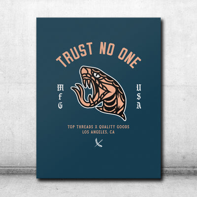 Trust No One Canvas - Aqua