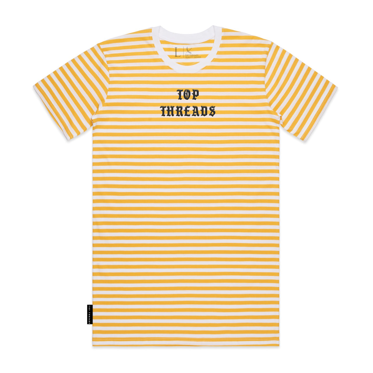 Hooligan Stripe Tee - Yellow / White