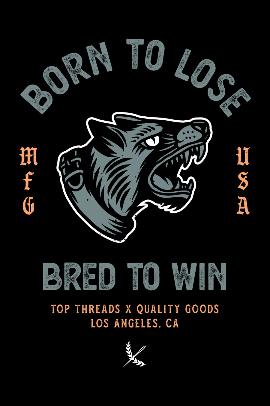 Bred To Win Sticker - Black/Grey