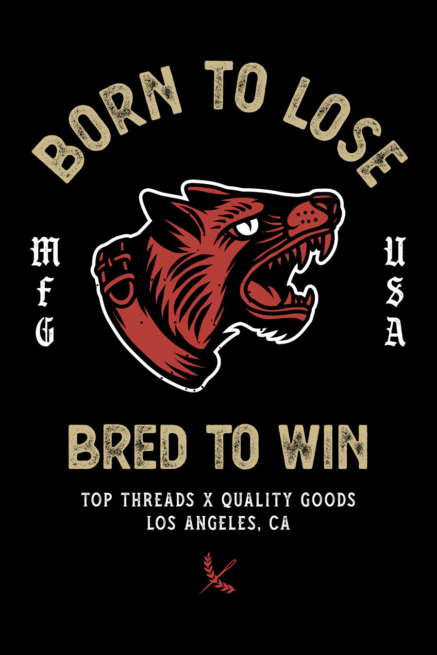 Bred To Win Sticker - Black/Red