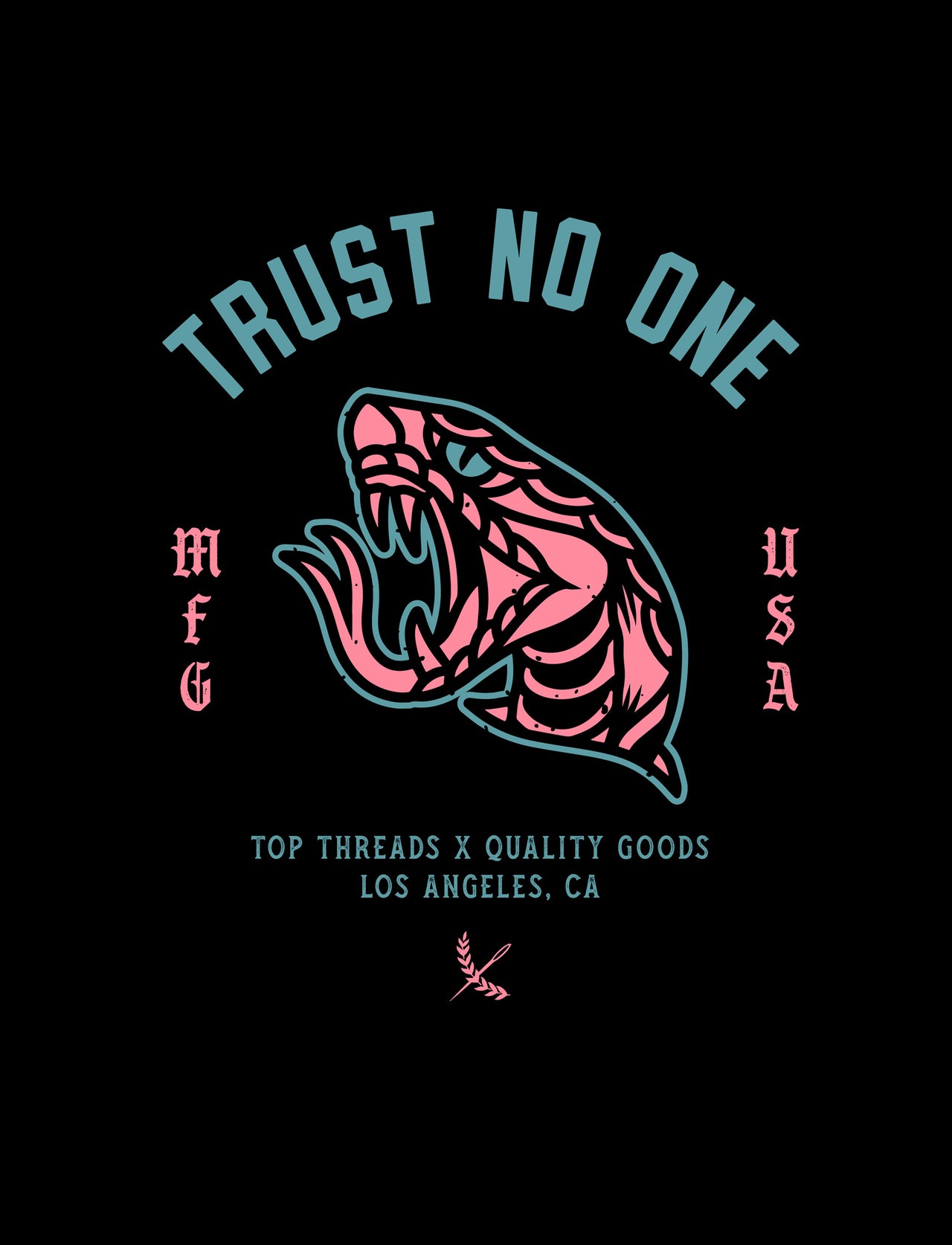 Trust No One Poster - Pink/Teal